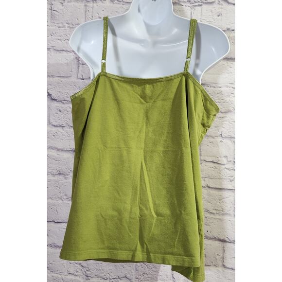 Lane Bryant Green Adjustable Spaghetti Strap Tank Top 18 20 Lightweight Soft - Picture 4 of 5